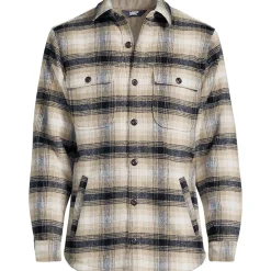 Hemdjacke aus gebürstetem Flanell und Stepp für Herren