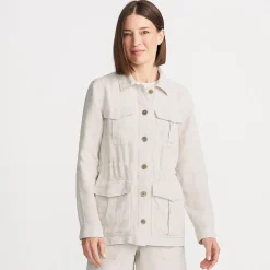 Hemdjacke aus Leinen für Damen