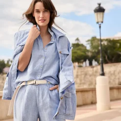 Hemdjacke aus Leinen für Damen