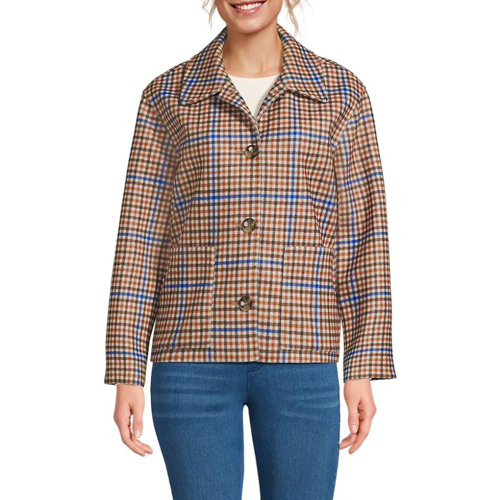 Hemdjacke Wool Touch Gemustert für Damen