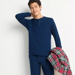 Henley-Schlafshirt für Herren