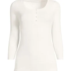 Henley-Shirt mit 3/4 Ärmeln für Damen