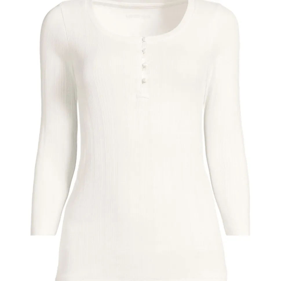 Henley-Shirt mit 3/4 Ärmeln für Damen
