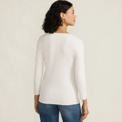 Henley-Shirt mit 3/4 Ärmeln für Damen