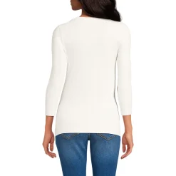Henley-Shirt mit 3/4 Ärmeln für Damen
