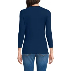 Henley-Shirt mit 3/4 Ärmeln für Damen
