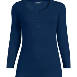 Henley-Shirt mit 3/4 Ärmeln für Damen