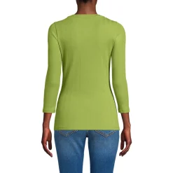 Henley-Shirt mit 3/4 Ärmeln für Damen