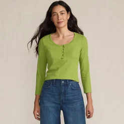 Henley-Shirt mit 3/4 Ärmeln für Damen