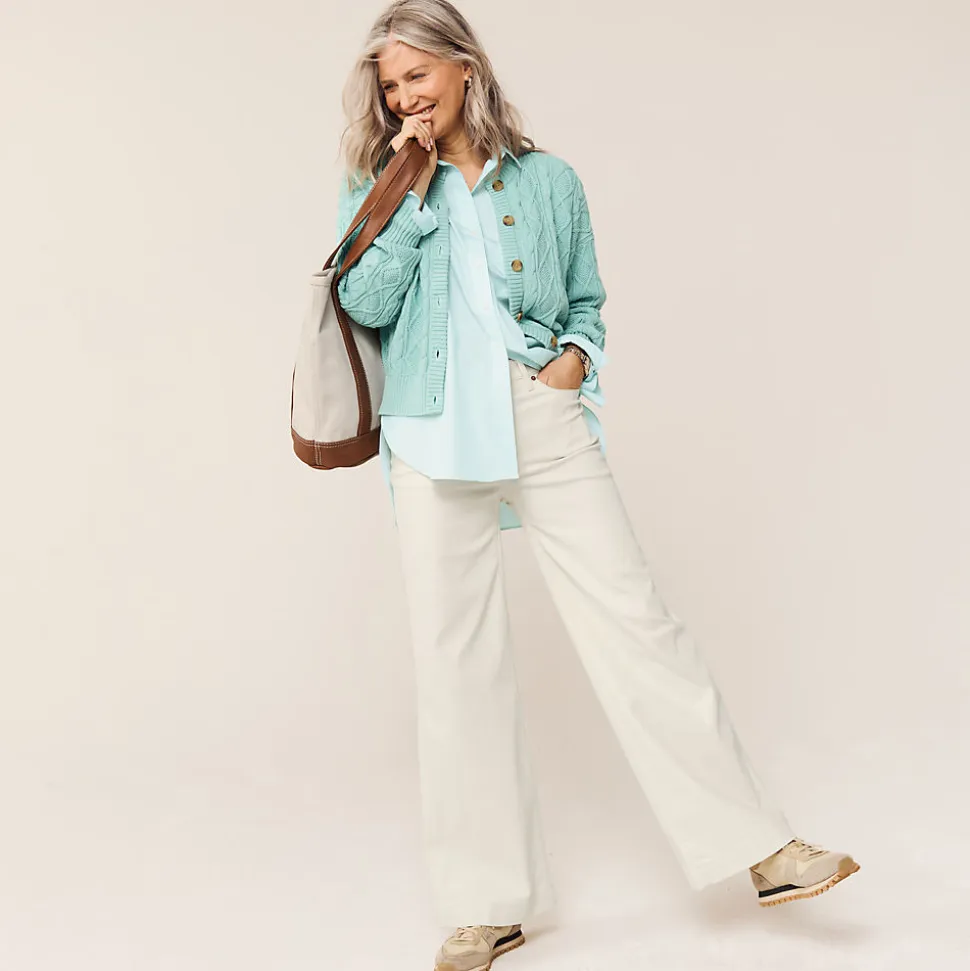 High Waist Jeans mit weitem Bein