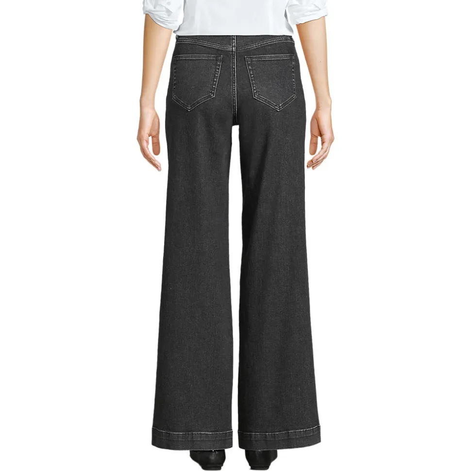 High Waist Jeans mit weitem Bein