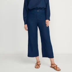 7/8-Hose aus Leinen für Damen