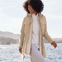 3-in-1-Wachsjacke aus Baumwollmix für Damen