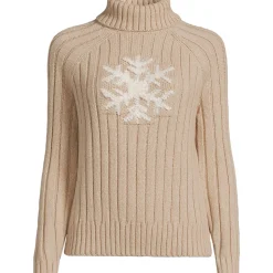 Jacquard-Pullover aus Baumwollmix mit Schneeflocke für Damen