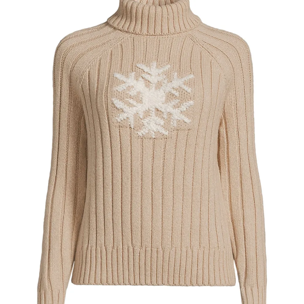 Jacquard-Pullover aus Baumwollmix mit Schneeflocke für Damen