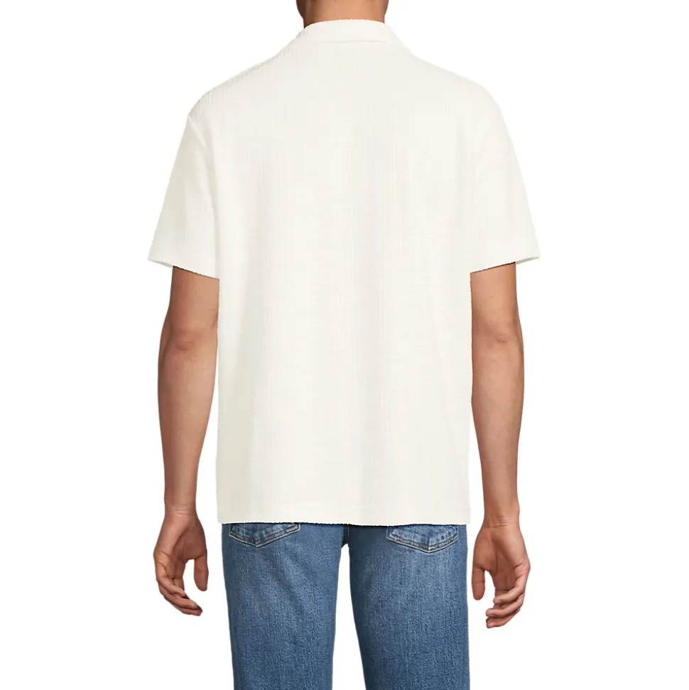 Jacquard-Shirt mit V-Ausschnitt für Herren