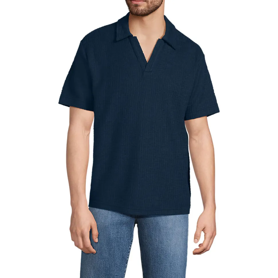 Jacquard-Shirt mit V-Ausschnitt für Herren