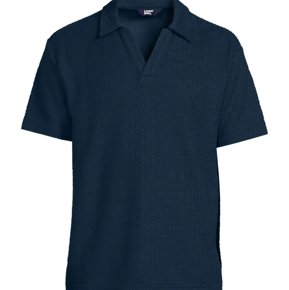 Jacquard-Shirt mit V-Ausschnitt für Herren