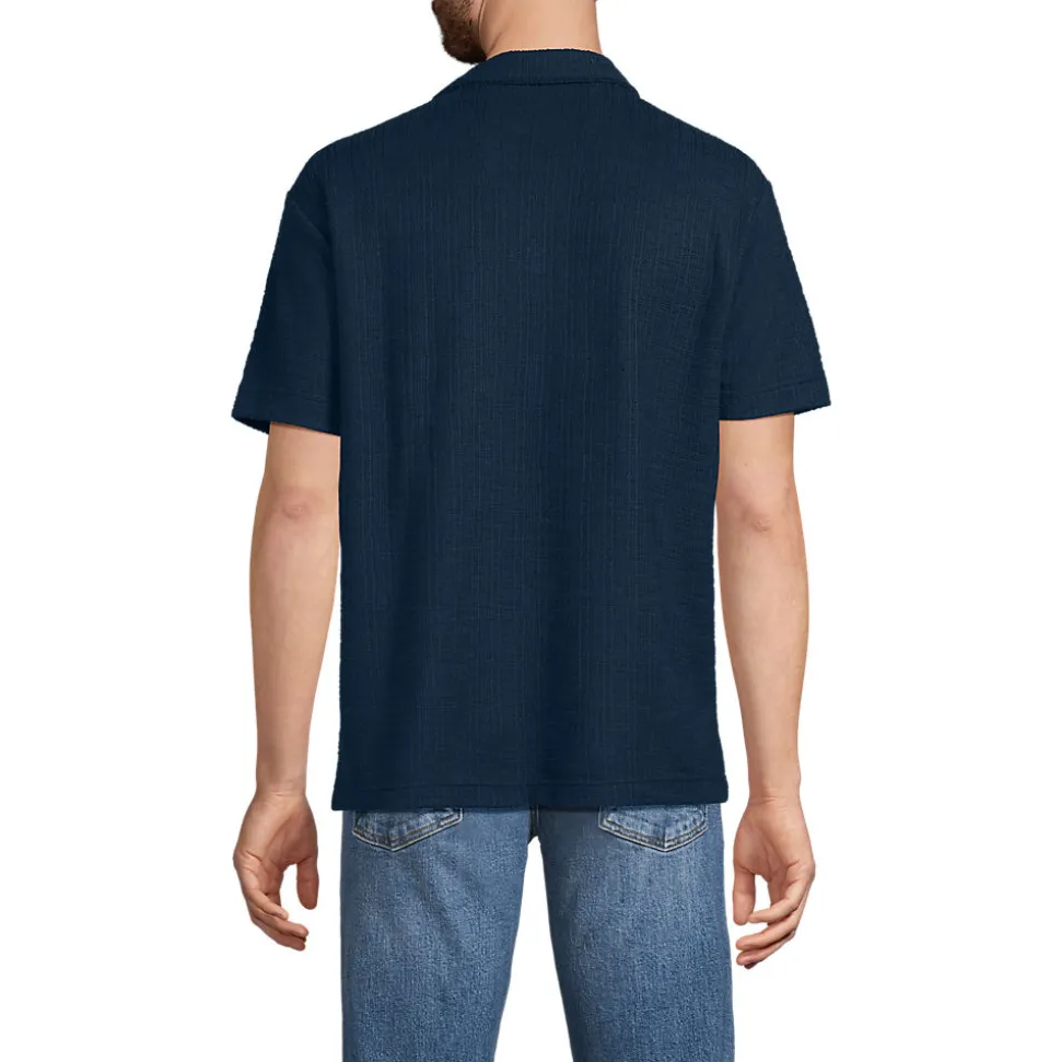 Jacquard-Shirt mit V-Ausschnitt für Herren