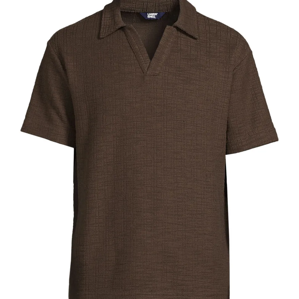 Jacquard-Shirt mit V-Ausschnitt für Herren