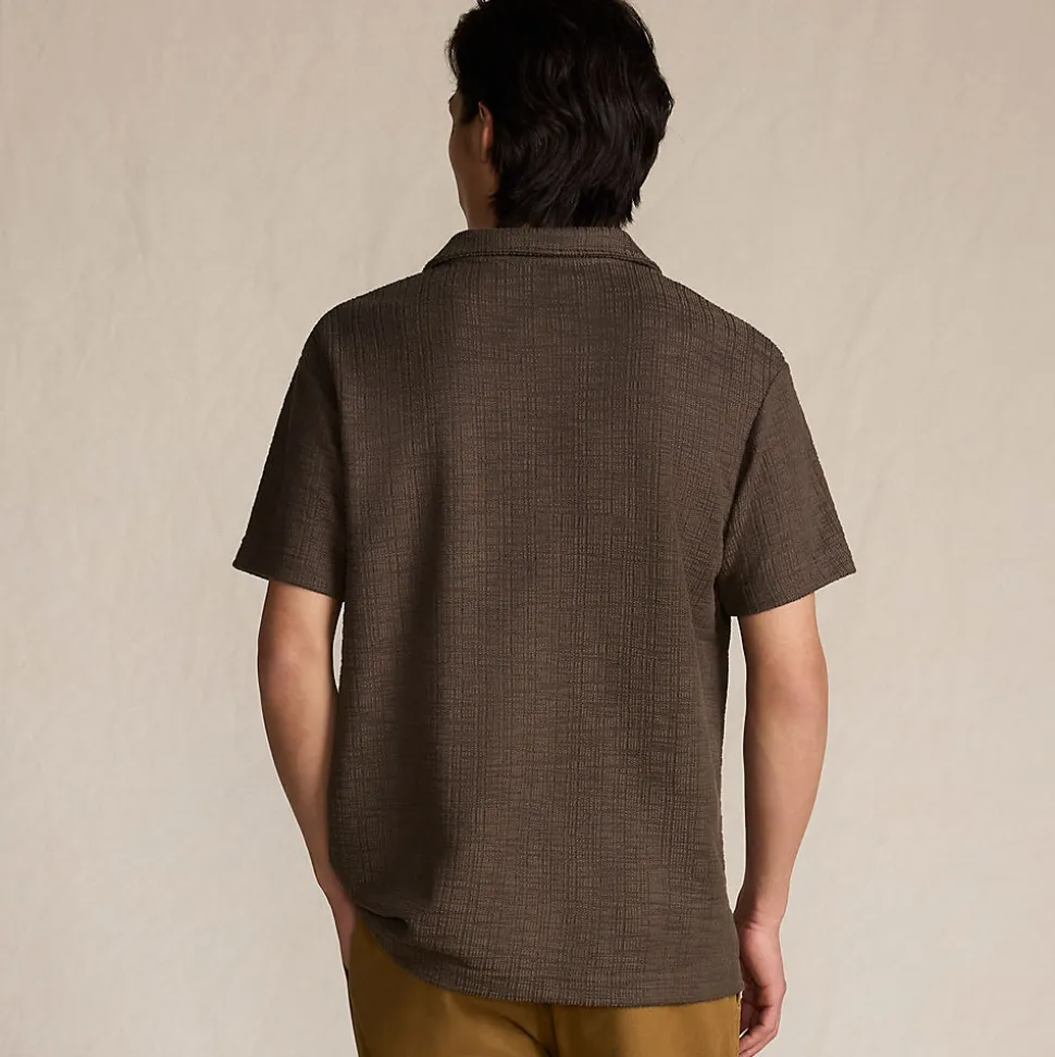Jacquard-Shirt mit V-Ausschnitt für Herren