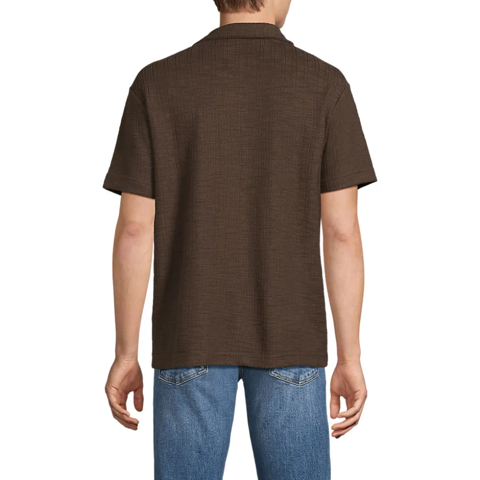 Jacquard-Shirt mit V-Ausschnitt für Herren