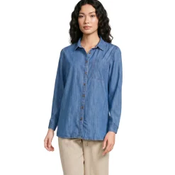 Jeansbluse aus Lyocell-Mix