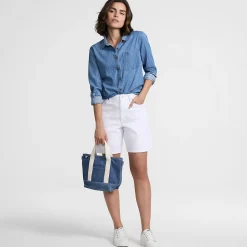 Jeansbluse aus Lyocell-Mix