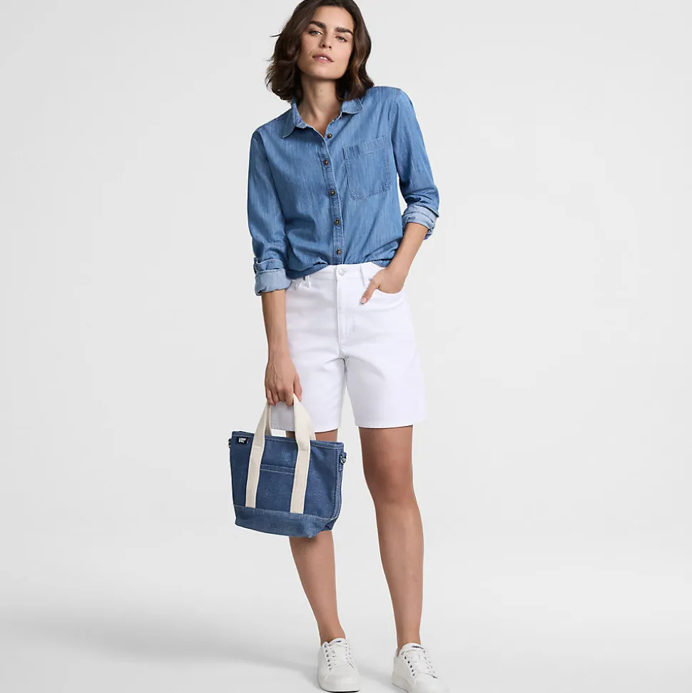 Jeansbluse aus Lyocell-Mix