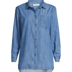 Jeansbluse aus Lyocell-Mix