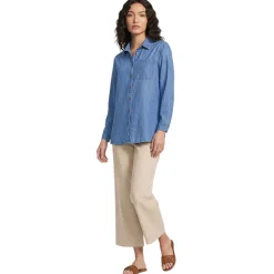 Jeansbluse aus Lyocell-Mix