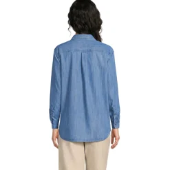 Jeansbluse aus Lyocell-Mix