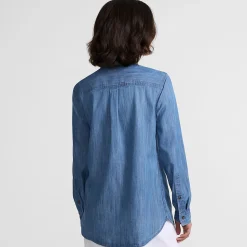 Jeansbluse aus Lyocell-Mix