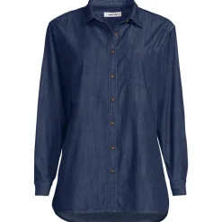 Jeansbluse aus Lyocell-Mix