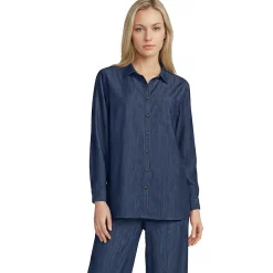Jeansbluse aus Lyocell-Mix