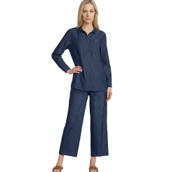 Jeansbluse aus Lyocell-Mix
