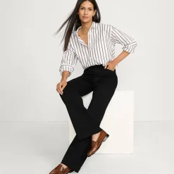 Jeans High Waist mit weitem Bein Farbig