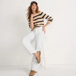Jeans High Waist mit weitem Bein Farbig