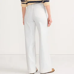 Jeans High Waist mit weitem Bein Farbig