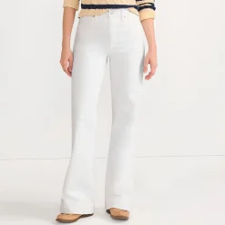 Jeans High Waist mit weitem Bein Farbig