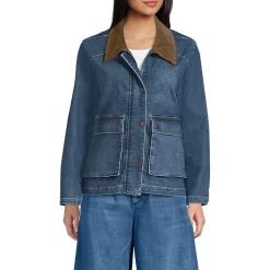 Jeansjacke mit Cordkragen für Damen