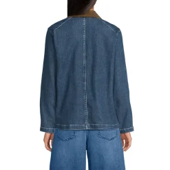 Jeansjacke mit Cordkragen für Damen
