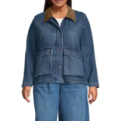 Jeansjacke mit Cordkragen für Damen