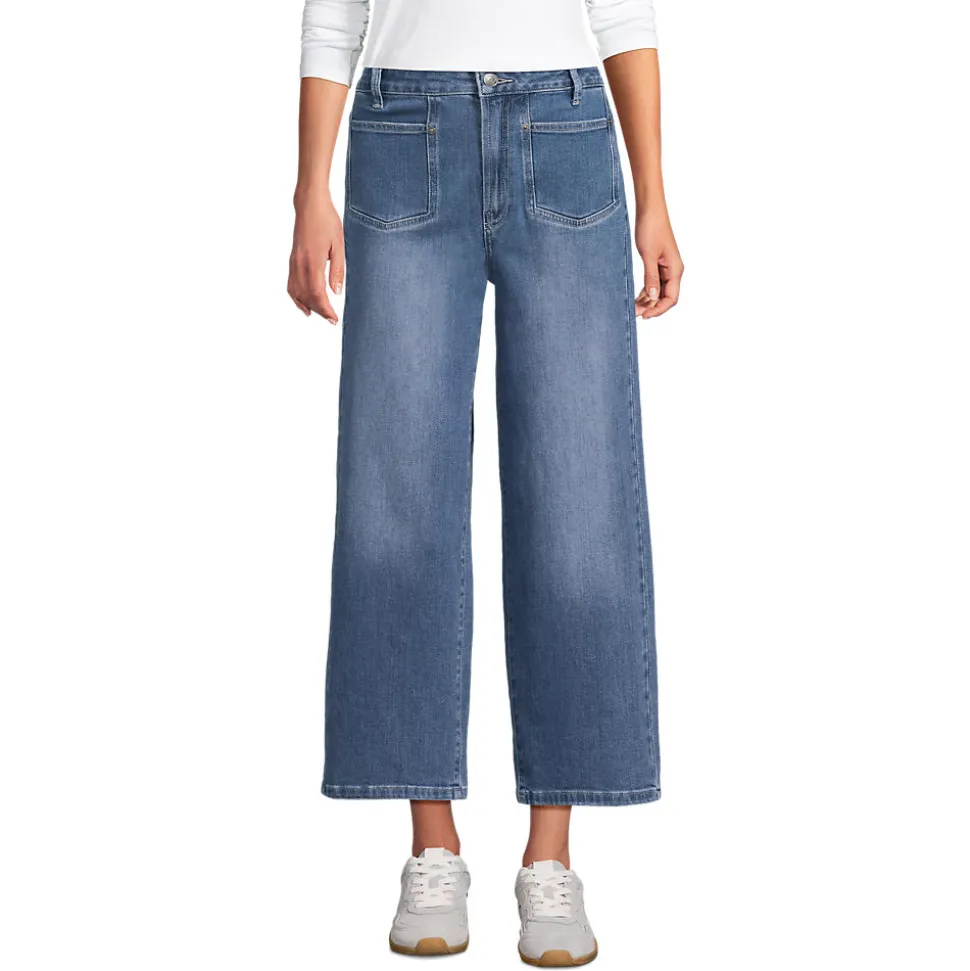 7/8-Jeans mit weitem Bein