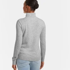 Kaschmir-Pullover mit Reißverschluss für Damen