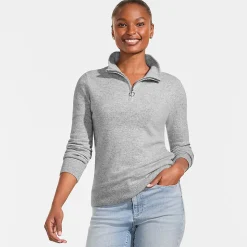 Kaschmir-Pullover mit Reißverschluss für Damen