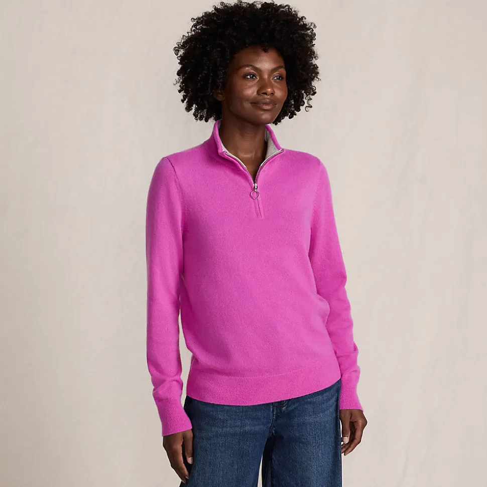 Kaschmir-Pullover mit Reißverschluss für Damen