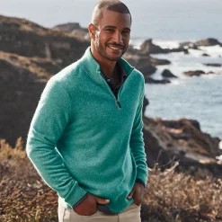 Kaschmir-Pullover mit Reißverschluss für Herren