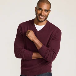 Kaschmirpullover mit V-Ausschnitt
