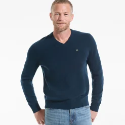 Kaschmirpullover mit V-Ausschnitt